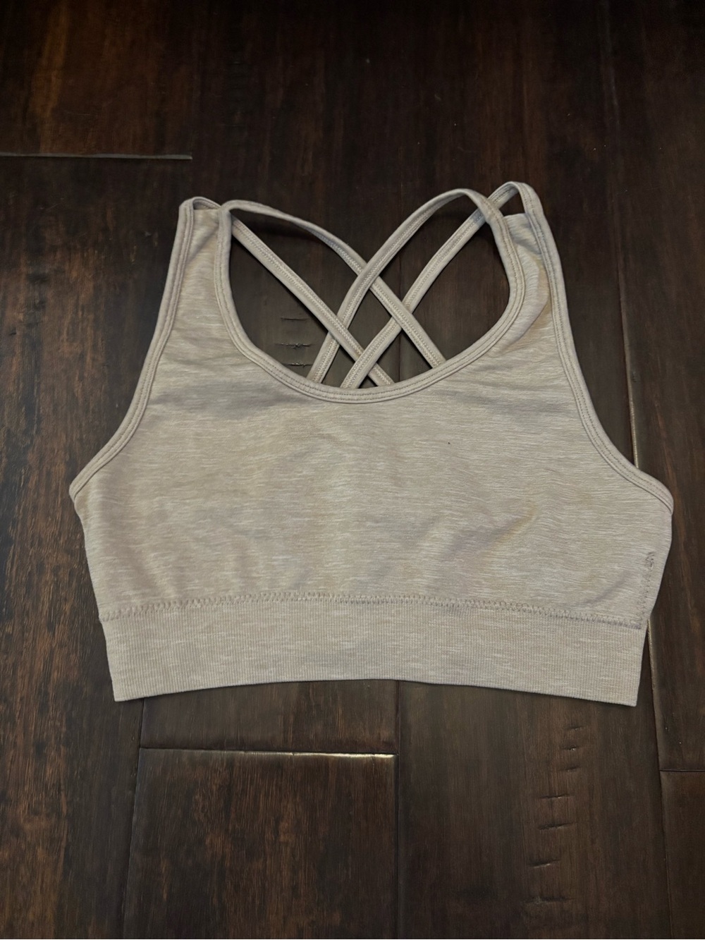 Alphalete Sports Bra Tan Strappy Back Size XS